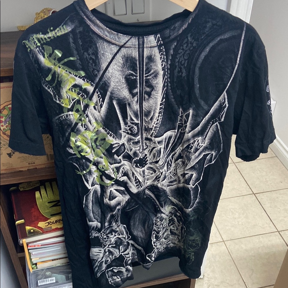 Vintage Affliction Heroes & Demons Men's Black Graphic T-Shirt